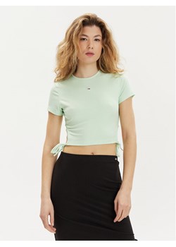 Tommy Jeans T-Shirt DW0DW17902 Zielony Slim Fit ze sklepu MODIVO w kategorii Bluzki damskie - zdjęcie 182674524
