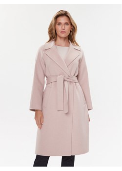 Liu Jo Płaszcz wełniany CF3003 T3540 Różowy Regular Fit ze sklepu MODIVO w kategorii Płaszcze damskie - zdjęcie 182675593