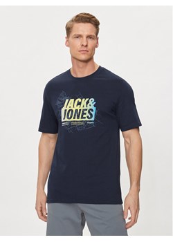 Jack&Jones T-Shirt Map 12257908 Granatowy Regular Fit ze sklepu MODIVO w kategorii T-shirty męskie - zdjęcie 182675783
