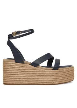 Tommy Hilfiger Espadryle Ankle Strap Leather Platform FW0FW08497 Granatowy ze sklepu MODIVO w kategorii Espadryle damskie - zdjęcie 182675931