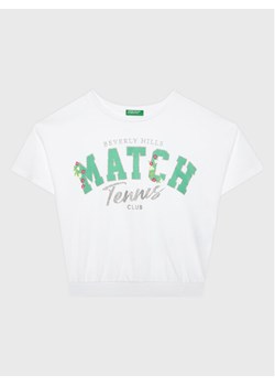 United Colors Of Benetton T-Shirt 3096C10BA Biały Boxy Fit ze sklepu MODIVO w kategorii Bluzki dziewczęce - zdjęcie 182676014