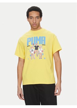 Puma T-Shirt Dylan's World 630257 Żółty Regular Fit ze sklepu MODIVO w kategorii T-shirty męskie - zdjęcie 182676174