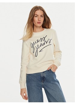 Guess Bluza W4BQ17 KC811 Beżowy Regular Fit ze sklepu MODIVO w kategorii Bluzy damskie - zdjęcie 182676293