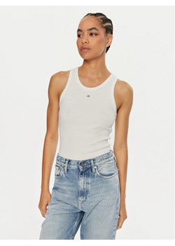 Calvin Klein Top Graphic K20K208065 Biały Slim Fit ze sklepu MODIVO w kategorii Bluzki damskie - zdjęcie 182676472