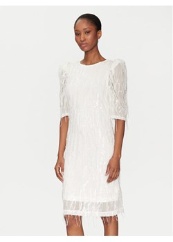 YAS Sukienka koktajlowa Bolina 26036529 Biały Slim Fit ze sklepu MODIVO w kategorii Sukienki - zdjęcie 182676573