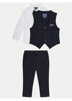 Guess Komplet koszula, kamizelka i spodnie materiałowe N4BG02 KCKH0 Granatowy Regular Fit ze sklepu MODIVO w kategorii Komplety chłopięce - zdjęcie 182676893