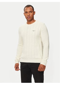 Aeronautica Militare Sweter 242MA1484L417 Biały Regular Fit ze sklepu MODIVO w kategorii Swetry męskie - zdjęcie 182677130