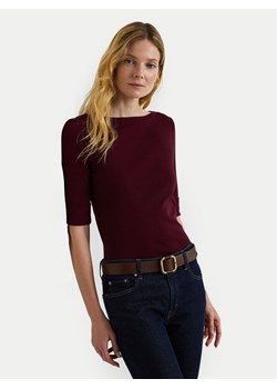 LAUREN RALPH LAUREN Bluzka 200654963086 Bordowy Slim Fit ze sklepu MODIVO w kategorii Bluzki damskie - zdjęcie 182677232