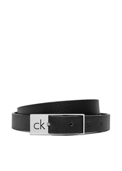 Calvin Klein Pasek Damski Ck Cut Square Buckle 2.0_Caviar K60K612864 Czarny ze sklepu MODIVO w kategorii Paski damskie - zdjęcie 182677510
