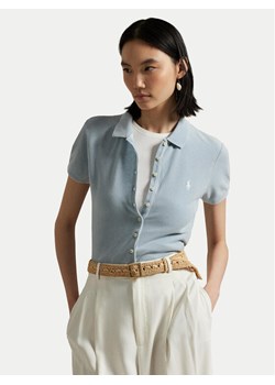 Polo Ralph Lauren Polo 211965095003 Błękitny Slim Fit ze sklepu MODIVO w kategorii Bluzki damskie - zdjęcie 182678043