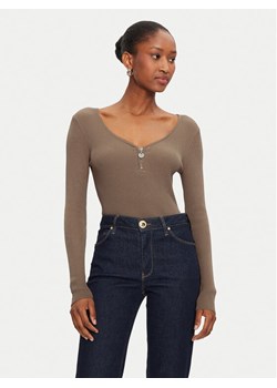 Morgan Sweter 232-MBANZA Beżowy Slim Fit ze sklepu MODIVO w kategorii Swetry damskie - zdjęcie 182678242