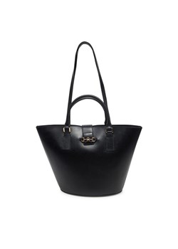 Tommy Hilfiger Torebka Heritage Leather Tote AW0AW17209 Czarny ze sklepu MODIVO w kategorii Torby Shopper bag - zdjęcie 182678281