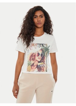 Guess T-Shirt W4YI46 K9RM1 Écru Regular Fit ze sklepu MODIVO w kategorii Bluzki damskie - zdjęcie 182678450