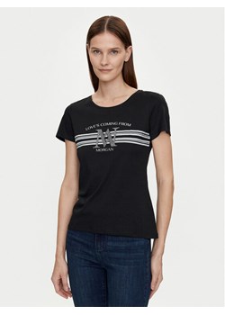 Morgan T-Shirt 241-DONNA Czarny Regular Fit ze sklepu MODIVO w kategorii Bluzki damskie - zdjęcie 182679610
