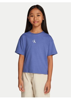 Calvin Klein Jeans T-Shirt Logo IG0IG02136 Niebieski Boxy Fit ze sklepu MODIVO w kategorii Bluzki dziewczęce - zdjęcie 182679793