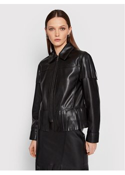 KARL LAGERFELD Kurtka z imitacji skóry Fringe 220W1405 Czarny Regular Fit ze sklepu MODIVO w kategorii Kurtki damskie - zdjęcie 182680003