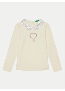 United Colors Of Benetton Bluzka 3Q8DG10H2 Écru Regular Fit ze sklepu MODIVO w kategorii Bluzki dziewczęce - zdjęcie 182680051
