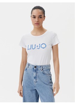 Liu Jo Beachwear T-Shirt VA5154 JS003 Biały Regular Fit ze sklepu MODIVO w kategorii Bluzki damskie - zdjęcie 182680324