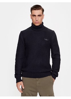 Aeronautica Militare Golf 232MA1455L509 Granatowy Regular Fit ze sklepu MODIVO w kategorii Swetry męskie - zdjęcie 182680553