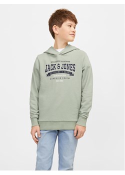 Jack&Jones Junior Bluza Logo 12257309 Szary Standard Fit ze sklepu MODIVO w kategorii Bluzy chłopięce - zdjęcie 182680572