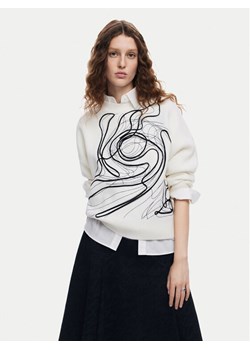 Desigual Sweter Montpellier Lacroix 24WWJF55 Biały Loose Fit ze sklepu MODIVO w kategorii Swetry damskie - zdjęcie 182680654