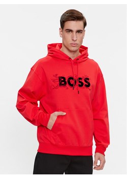 Boss Bluza Sullivan 119_Lny 50510129 Czerwony Regular Fit ze sklepu MODIVO w kategorii Bluzy męskie - zdjęcie 182680852