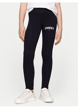 Tommy Hilfiger Legginsy Varsity KG0KG08082 Granatowy Slim Fit ze sklepu MODIVO w kategorii Spodnie dziewczęce - zdjęcie 182680961