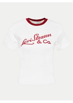 Levi's® T-Shirt Essential Sporty A8798-0023 Écru Slim Fit ze sklepu MODIVO w kategorii Bluzki damskie - zdjęcie 182681090
