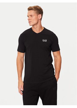 EA7 Emporio Armani T-Shirt 8NPT27 PJVQZ 1200 Czarny Regular Fit ze sklepu MODIVO w kategorii T-shirty męskie - zdjęcie 182682012