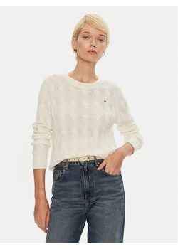 Tommy Hilfiger Sweter WW0WW43586 Écru Regular Fit ze sklepu MODIVO w kategorii Swetry damskie - zdjęcie 182682143