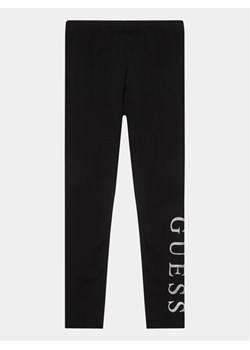 Guess Legginsy J93B11 K82K0 Czarny Slim Fit ze sklepu MODIVO w kategorii Spodnie dziewczęce - zdjęcie 182682502