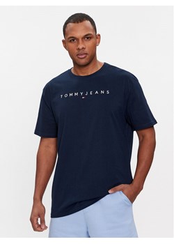 Tommy Jeans T-Shirt Linear Logo DM0DM17993 Granatowy Regular Fit ze sklepu MODIVO w kategorii T-shirty męskie - zdjęcie 182682804