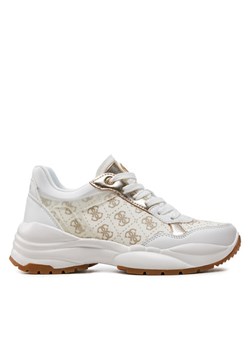 Guess Sneakersy Samra2 FLTSM2 FAL12 Biały ze sklepu MODIVO w kategorii Buty sportowe damskie - zdjęcie 182682852