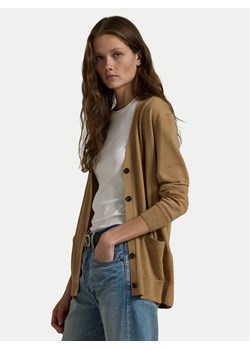 Polo Ralph Lauren Kardigan 211956233001 Beżowy Relaxed Fit ze sklepu MODIVO w kategorii Swetry damskie - zdjęcie 182682963