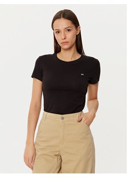 Tommy Jeans T-Shirt DW0DW20459 Czarny Slim Fit ze sklepu MODIVO w kategorii Bluzki damskie - zdjęcie 182683030