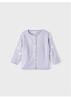 NAME IT Kardigan 13212003 Fioletowy Regular Fit ze sklepu MODIVO w kategorii Bluzy i swetry - zdjęcie 182683150