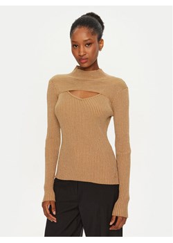 ARTIGLI Sweter ACMA000070 Złoty Slim Fit ze sklepu MODIVO w kategorii Swetry damskie - zdjęcie 182683174