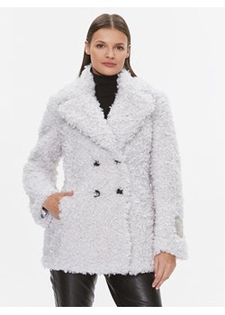 Patrizia Pepe Kożuch 2O0116/E009-W356 Szary Regular Fit ze sklepu MODIVO w kategorii Płaszcze damskie - zdjęcie 182683300