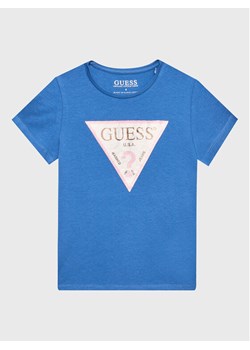 Guess T-Shirt K3GI27 K6YW1 Niebieski Regular Fit ze sklepu MODIVO w kategorii Bluzki dziewczęce - zdjęcie 182683361