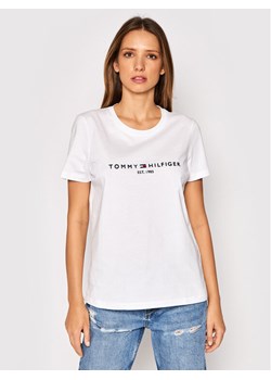 Tommy Hilfiger T-Shirt Heritage C-Nk WW0WW31999 Biały Regular Fit ze sklepu MODIVO w kategorii Bluzki damskie - zdjęcie 182683460