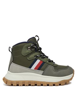 Tommy Hilfiger Trzewiki T3B9-33680-1696A M Zielony ze sklepu MODIVO w kategorii Buty zimowe dziecięce - zdjęcie 182683530