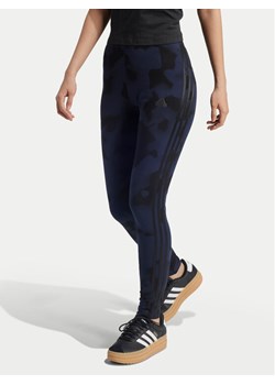 adidas Legginsy Future Icons 3-Stripes IW7713 Granatowy Slim Fit ze sklepu MODIVO w kategorii Spodnie damskie - zdjęcie 182683893