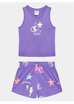 Champion Komplet t-shirt i spodenki 404680 Fioletowy Regular Fit ze sklepu MODIVO w kategorii Komplety dziewczęce - zdjęcie 182683930