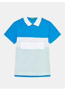 United Colors Of Benetton Polo 3088C301G Niebieski Regular Fit ze sklepu MODIVO w kategorii T-shirty chłopięce - zdjęcie 182684110