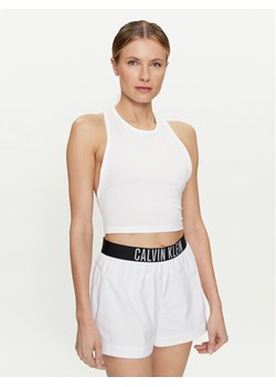 Calvin Klein Swimwear Top KW0KW02481 Biały Slim Fit ze sklepu MODIVO w kategorii Bluzki damskie - zdjęcie 182684413