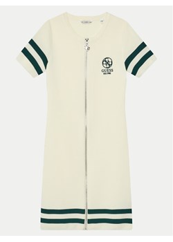 Guess Sukienka dzianinowa J5RK49 ZZ04U Écru Regular Fit ze sklepu MODIVO w kategorii Sukienki dziewczęce - zdjęcie 182684544