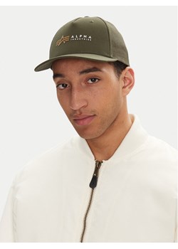 Alpha Industries Czapka z daszkiem Label 106901 Zielony ze sklepu MODIVO w kategorii Czapki z daszkiem męskie - zdjęcie 182685974
