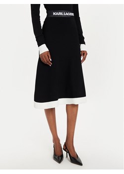 KARL LAGERFELD Spódnica trapezowa 245W1230 Czarny Regular Fit ze sklepu MODIVO w kategorii Spódnice - zdjęcie 182686382