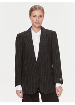 Tommy Hilfiger Marynarka Oversized Prep Pinstripe Blazer WW0WW40498 Czarny Regular Fit ze sklepu MODIVO w kategorii Marynarki damskie - zdjęcie 182686483