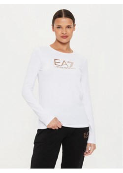 EA7 Emporio Armani Bluzka 6DTT09 TJQCZ 0186 Biały Slim Fit ze sklepu MODIVO w kategorii Bluzki damskie - zdjęcie 182686674
